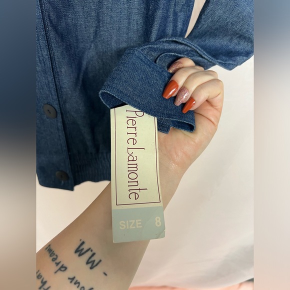 Vintage NWT Pierre LaMonte denim bomber jacket - Picture 4 of 8